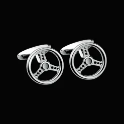 Racing steering wheel cufflinks